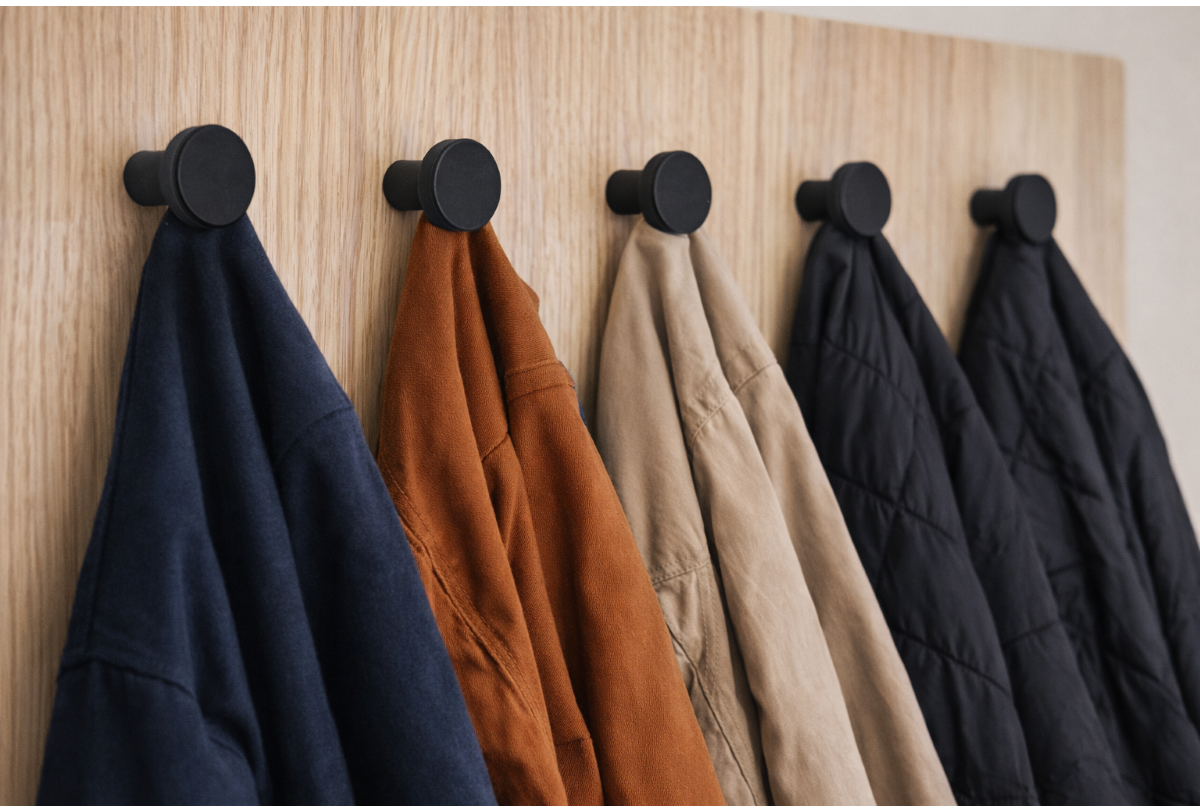 Mantelhaken mit Jacken